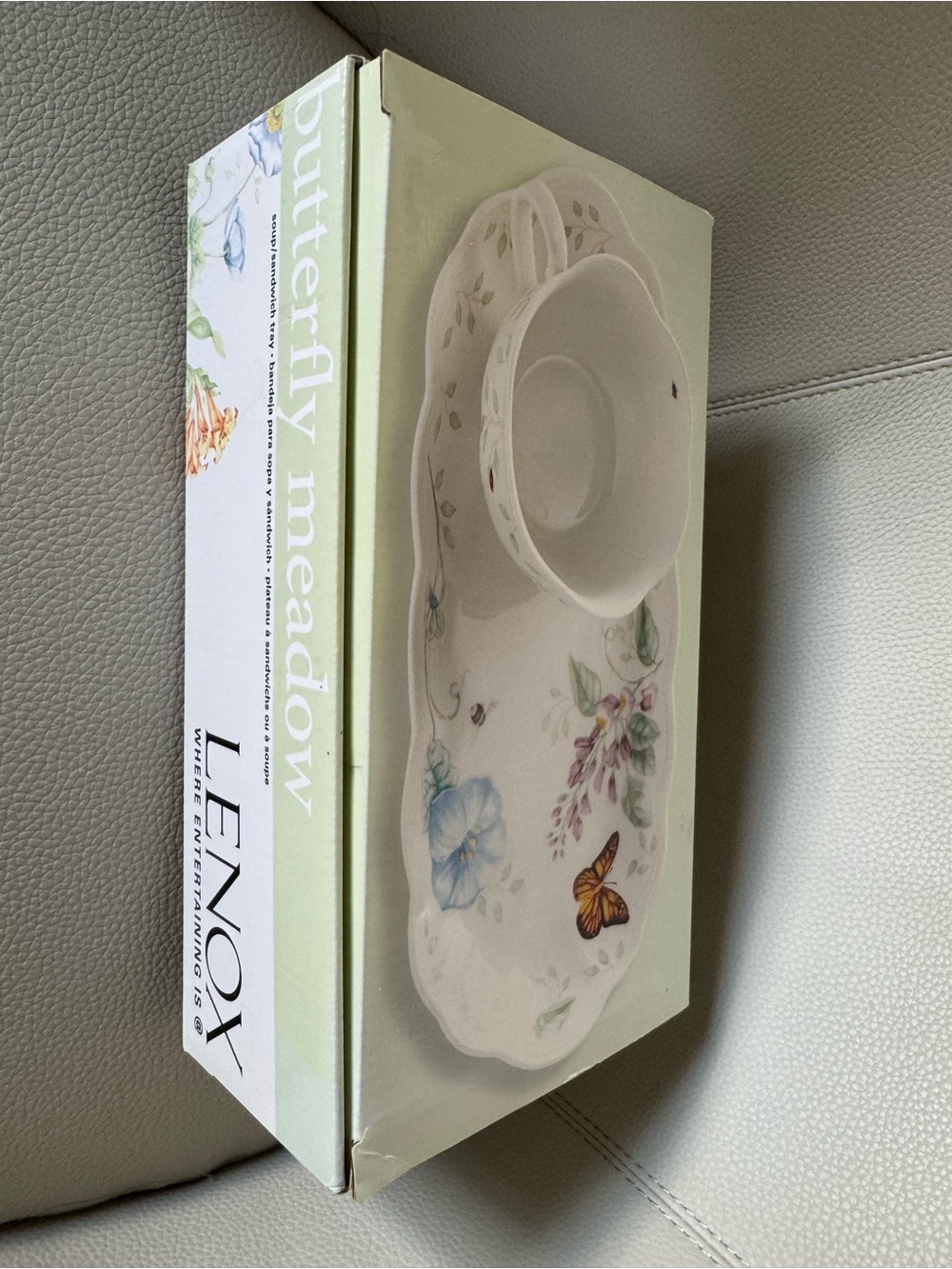 Lenox Butterfly Meadow Porcelain Teacup & Saucer - Floral Butterfly Design